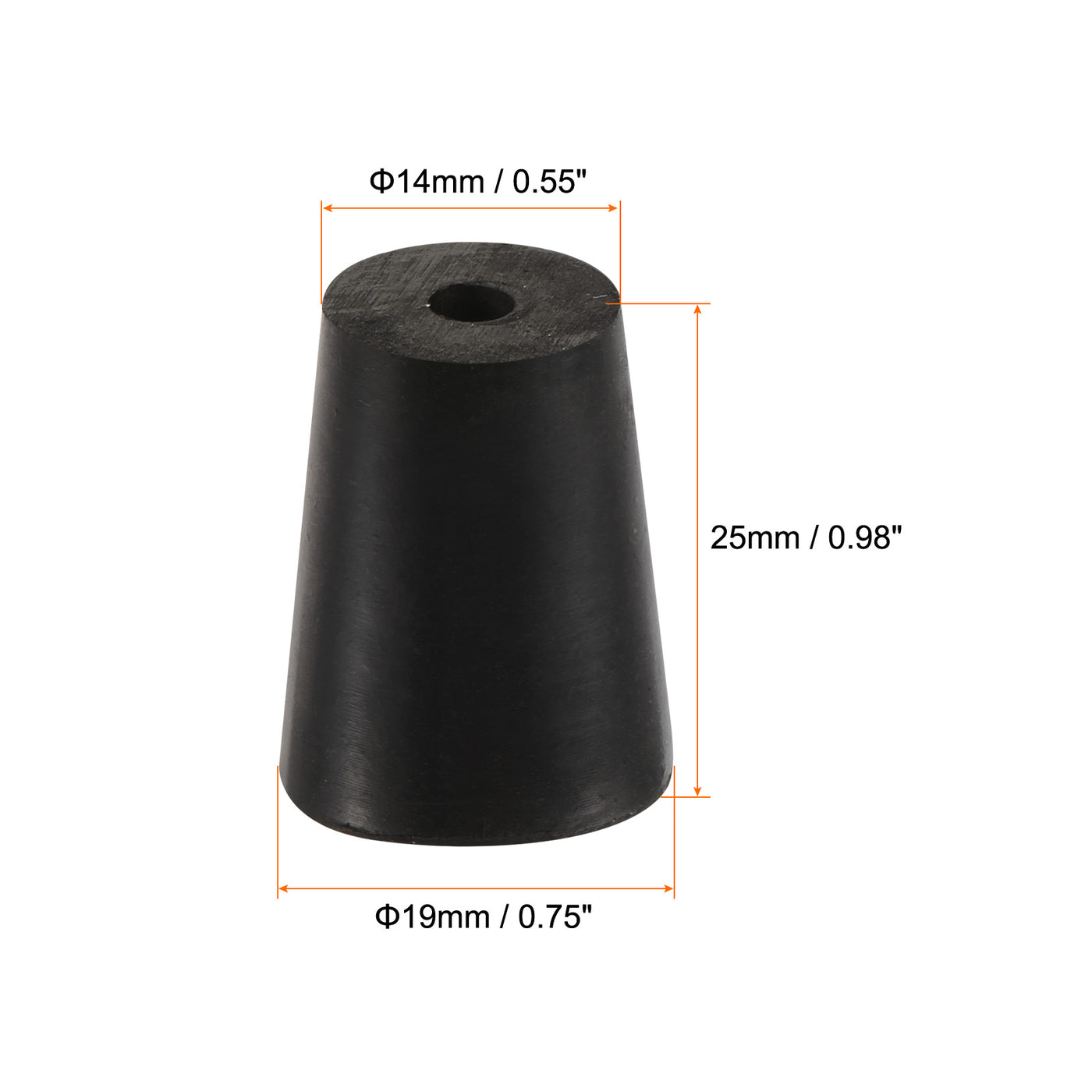 Harfington Rubber Tapered Plug with Hole Powder Coating, Painting, Plating, Sandblasting