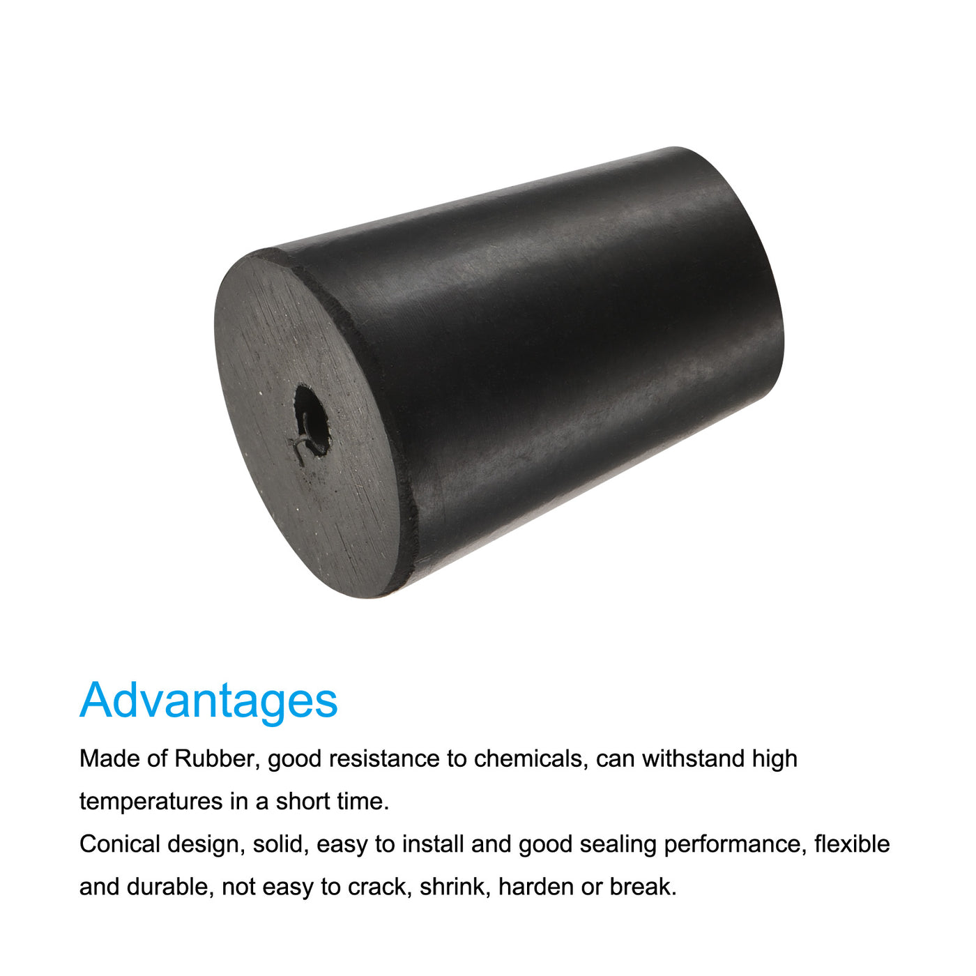 Harfington Rubber Tapered Plug with Hole Powder Coating, Painting, Plating, Sandblasting