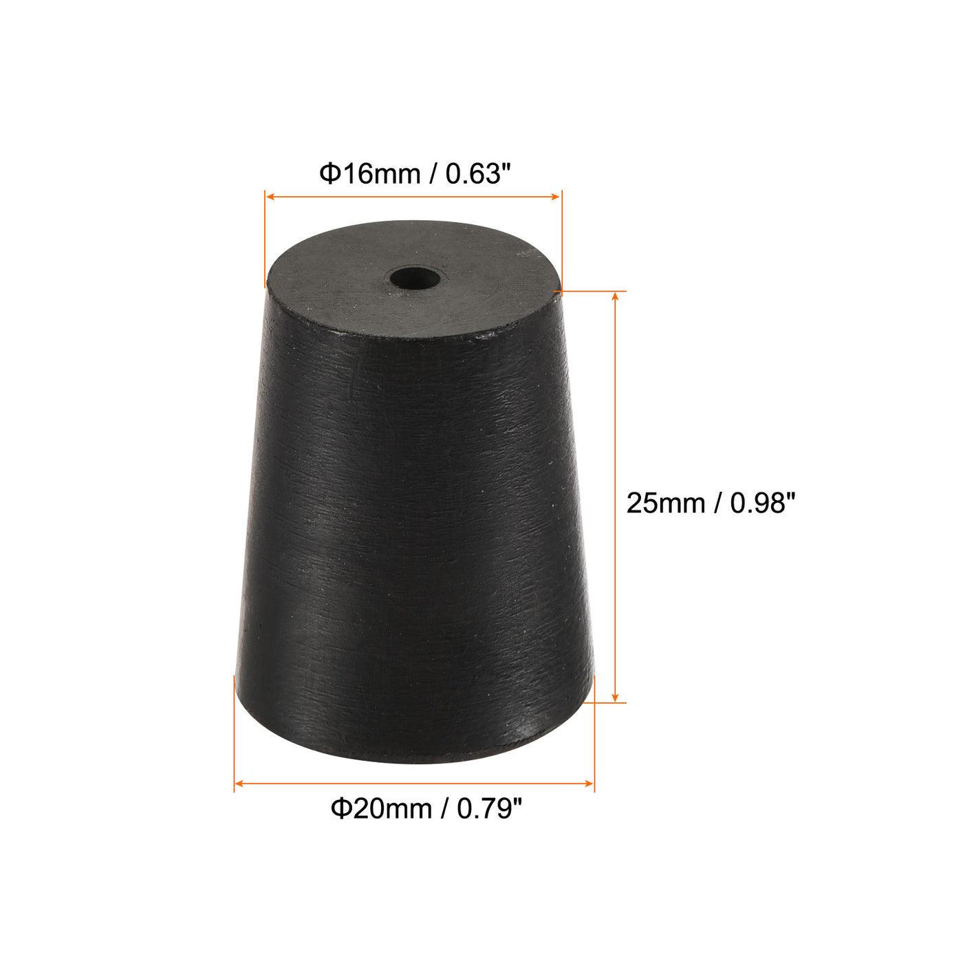 Harfington Rubber Tapered Plug with Hole Powder Coating, Painting, Plating, Sandblasting