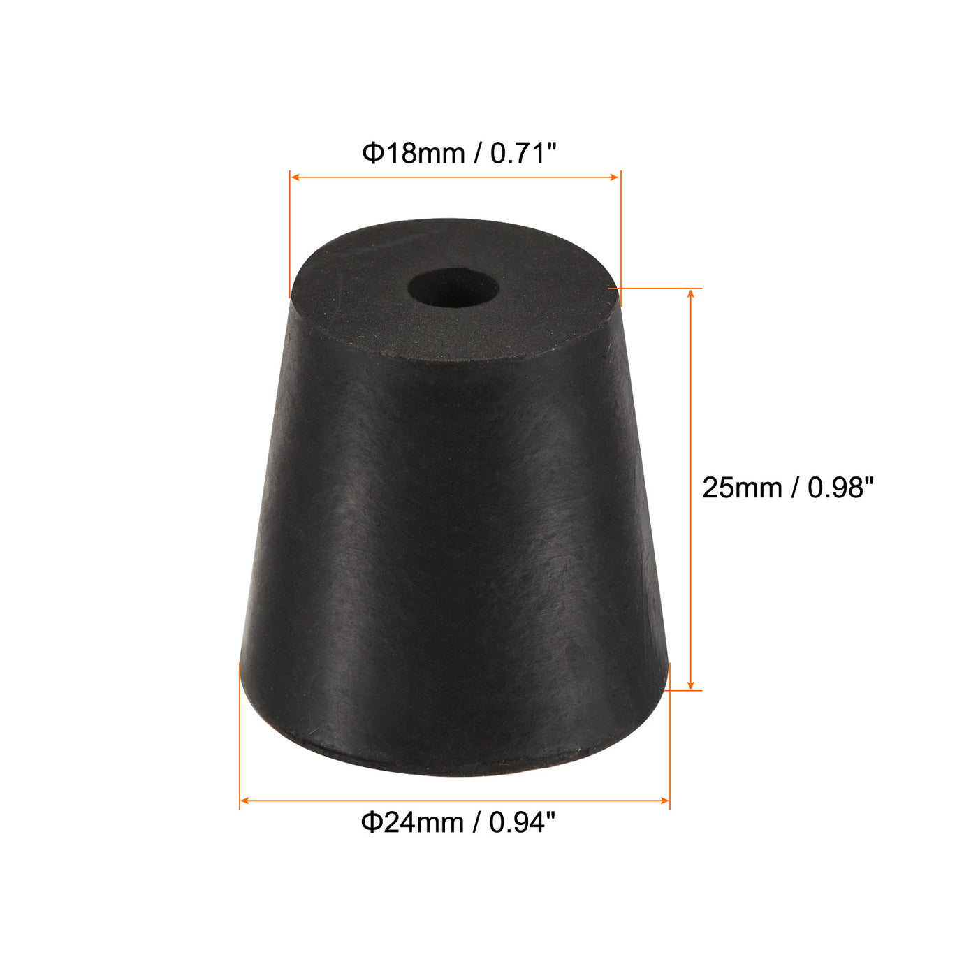 Harfington Rubber Tapered Plug with Hole Powder Coating, Painting, Plating, Sandblasting