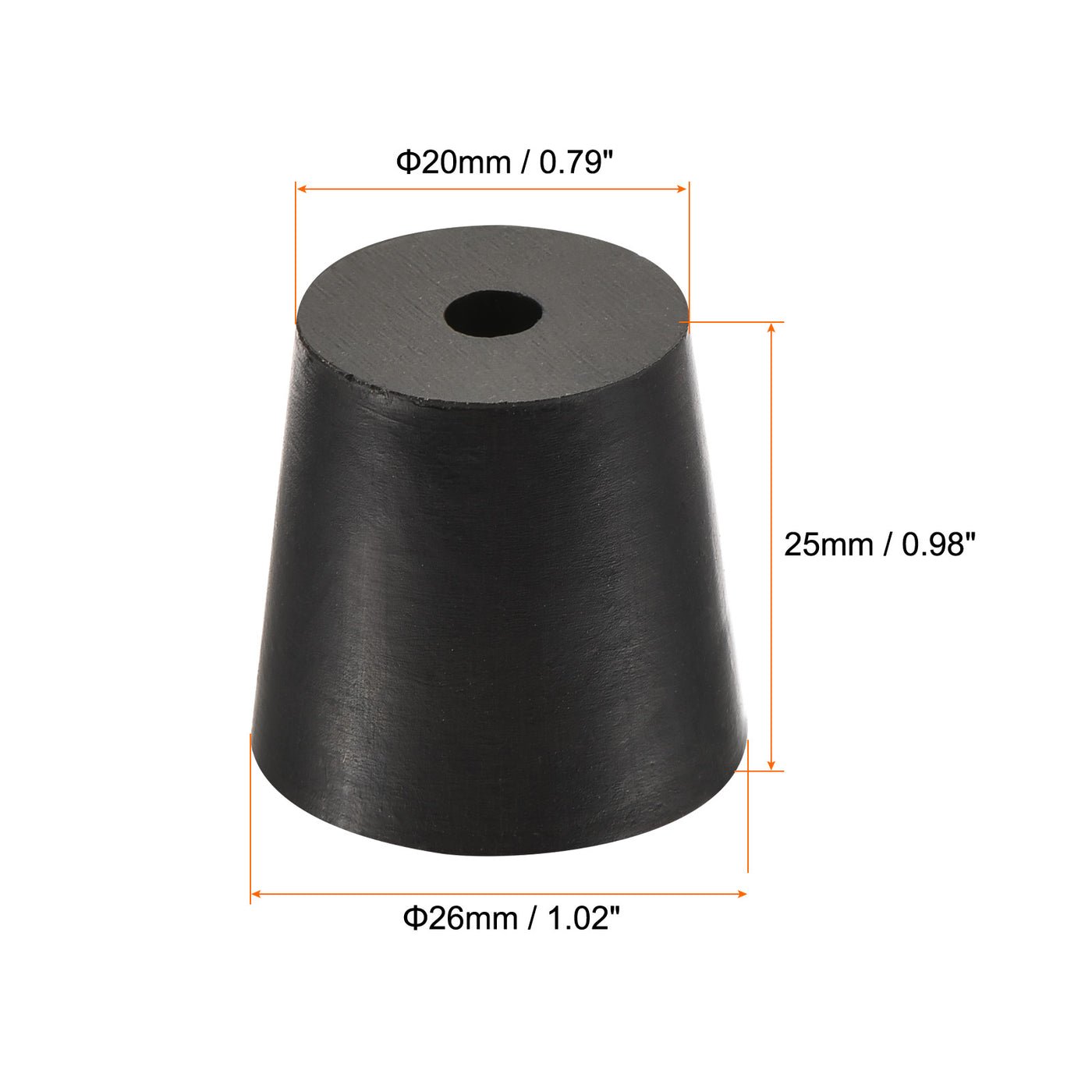 Harfington Rubber Tapered Plug with Hole Powder Coating, Painting, Plating, Sandblasting