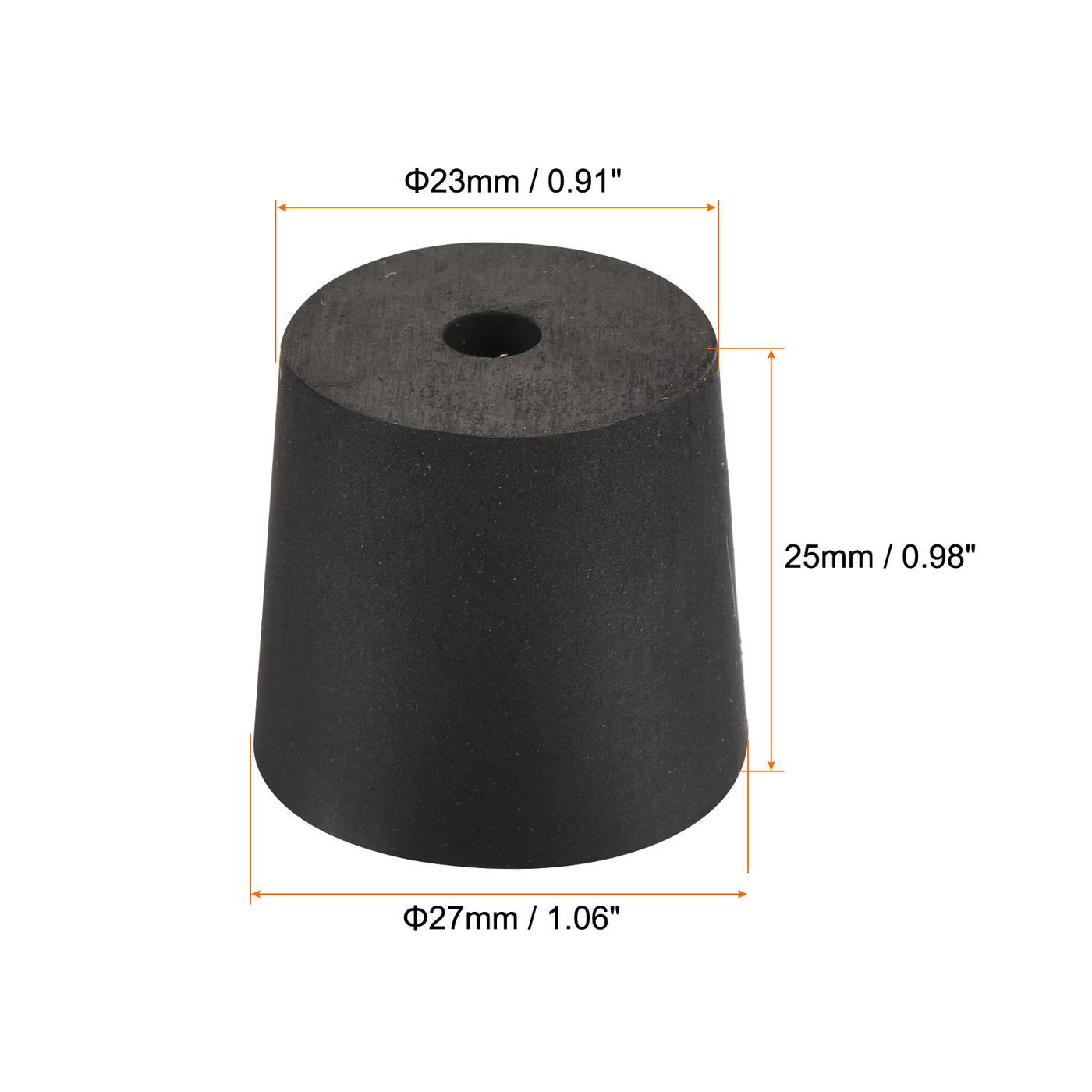Harfington Rubber Tapered Plug with Hole Powder Coating, Painting, Plating, Sandblasting
