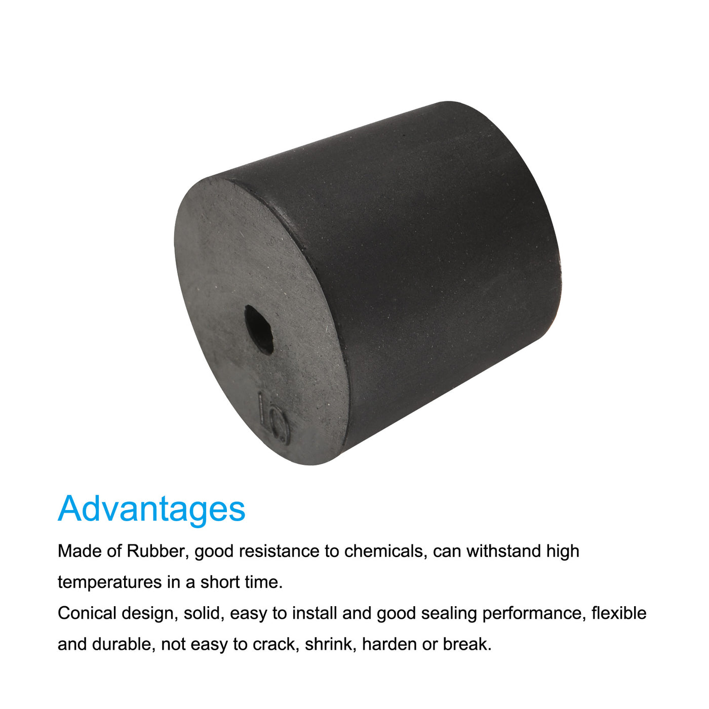 Harfington Rubber Tapered Plug with Hole Powder Coating, Painting, Plating, Sandblasting