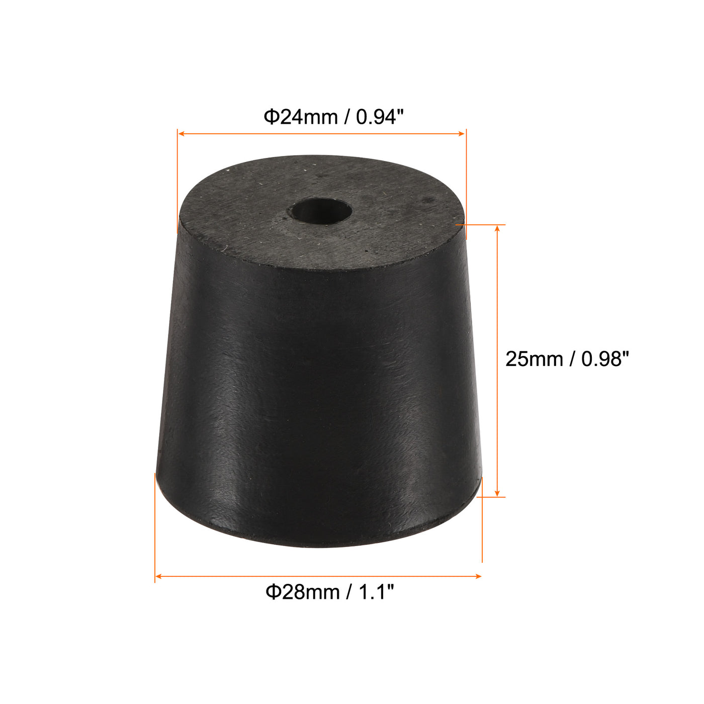 Harfington Rubber Tapered Plug with Hole Powder Coating, Painting, Plating, Sandblasting