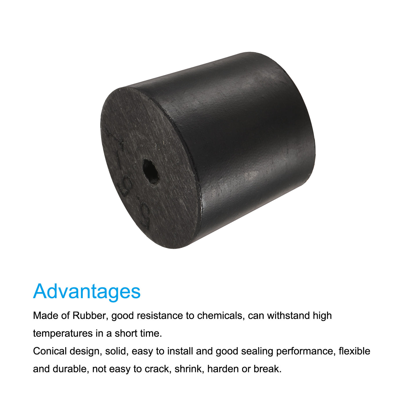 Harfington Rubber Tapered Plug with Hole Powder Coating, Painting, Plating, Sandblasting