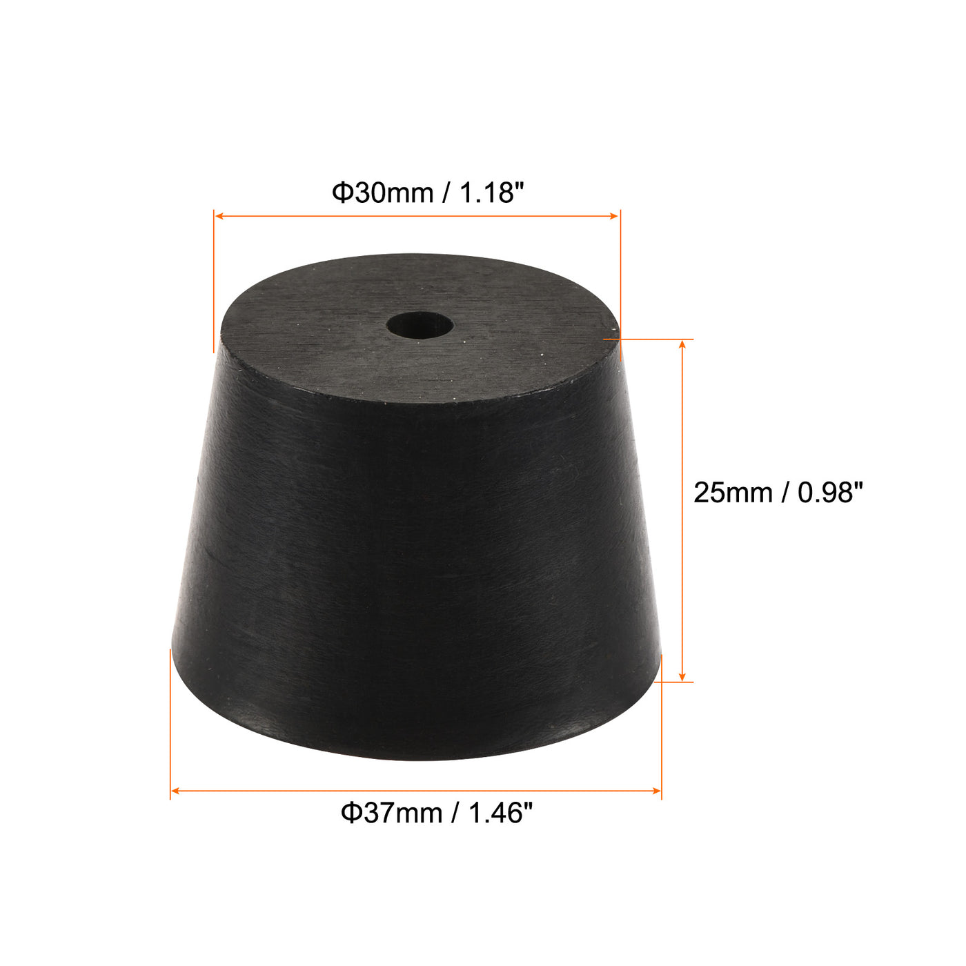 Harfington Rubber Tapered Plug with Hole Powder Coating, Painting, Plating, Sandblasting