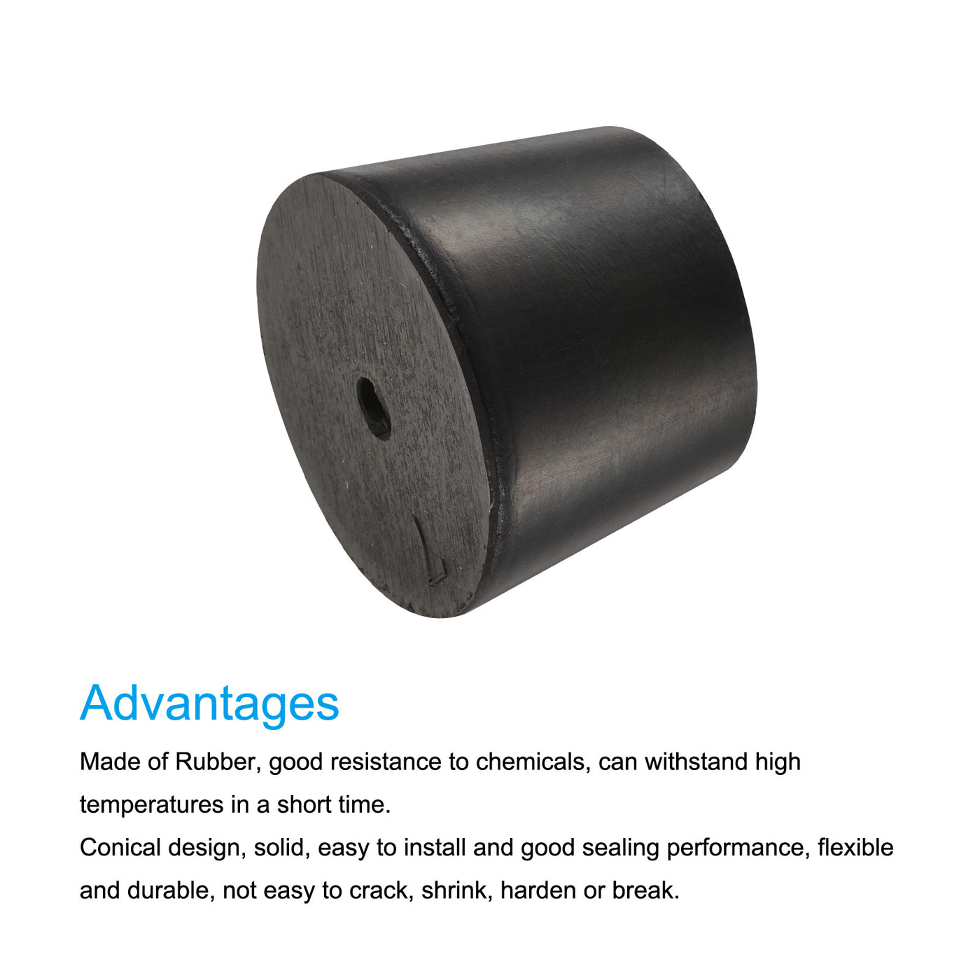 Harfington Rubber Tapered Plug with Hole Powder Coating, Painting, Plating, Sandblasting