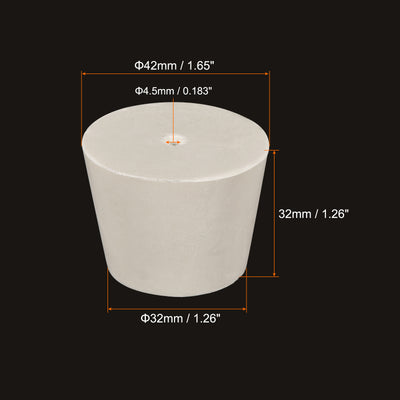 Harfington Rubber Tapered Plug with Hole White for Sandblasting, Laboratory Use