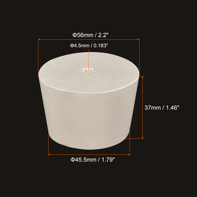 Harfington Rubber Tapered Plug with Hole White for Sandblasting, Laboratory Use