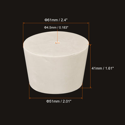 Harfington Rubber Tapered Plug with Hole White for Sandblasting, Laboratory Use