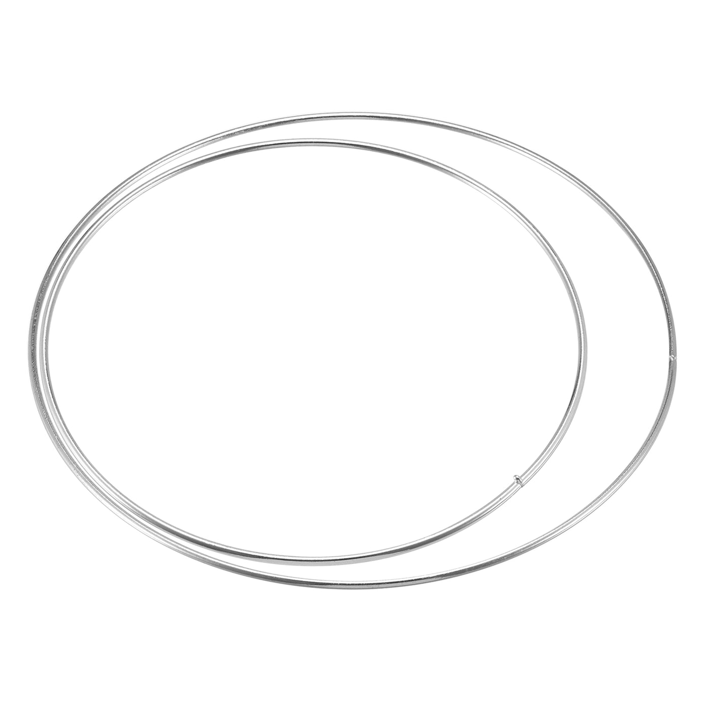 Harfington 150mm 190mm OD Metal O Ring Non-Welded Craft Hoops for DIY Silver Tone 2pcs