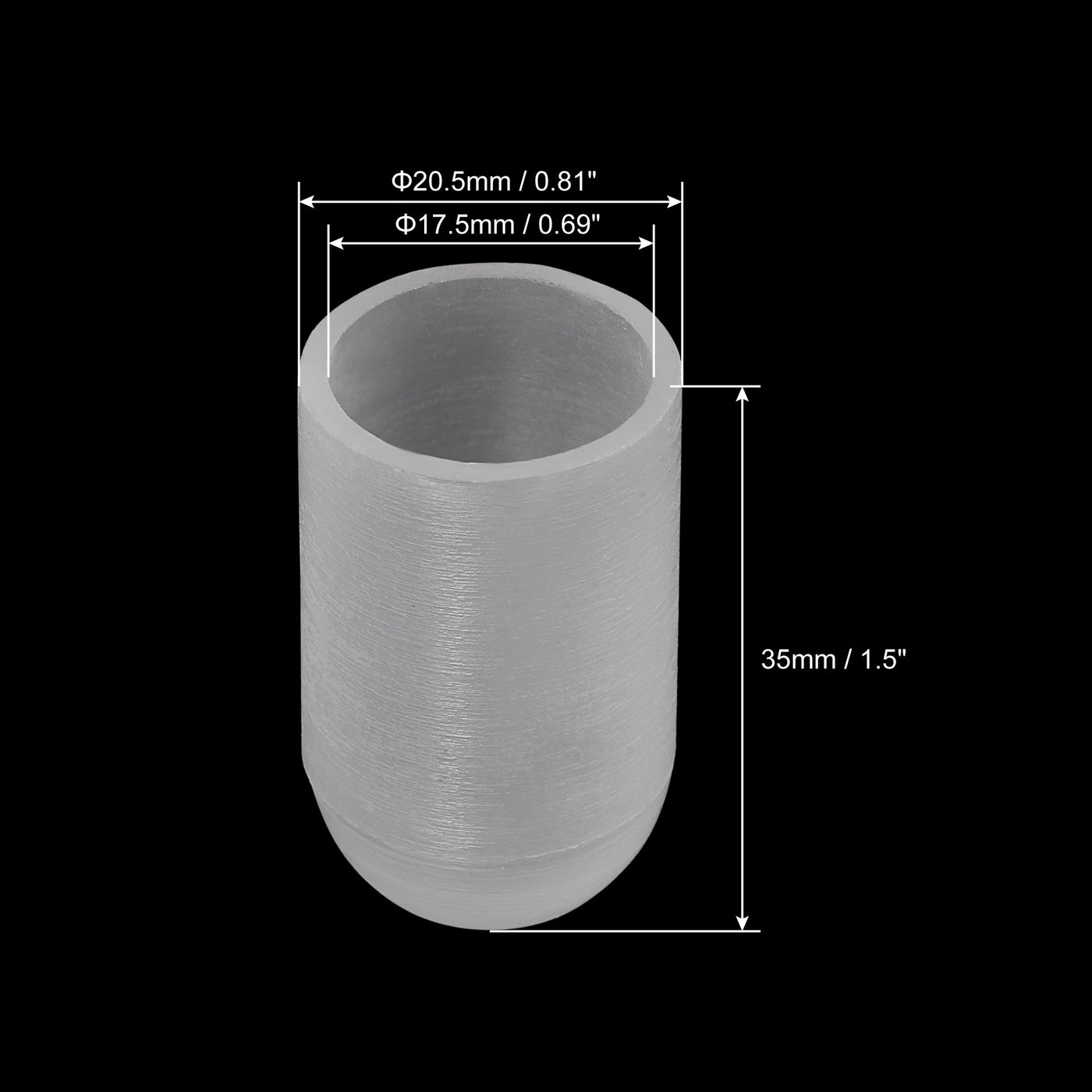 Harfington 17.5mm(0.69") Rubber End Caps Furniture Leg Protectors Tubing Covers 4pcs