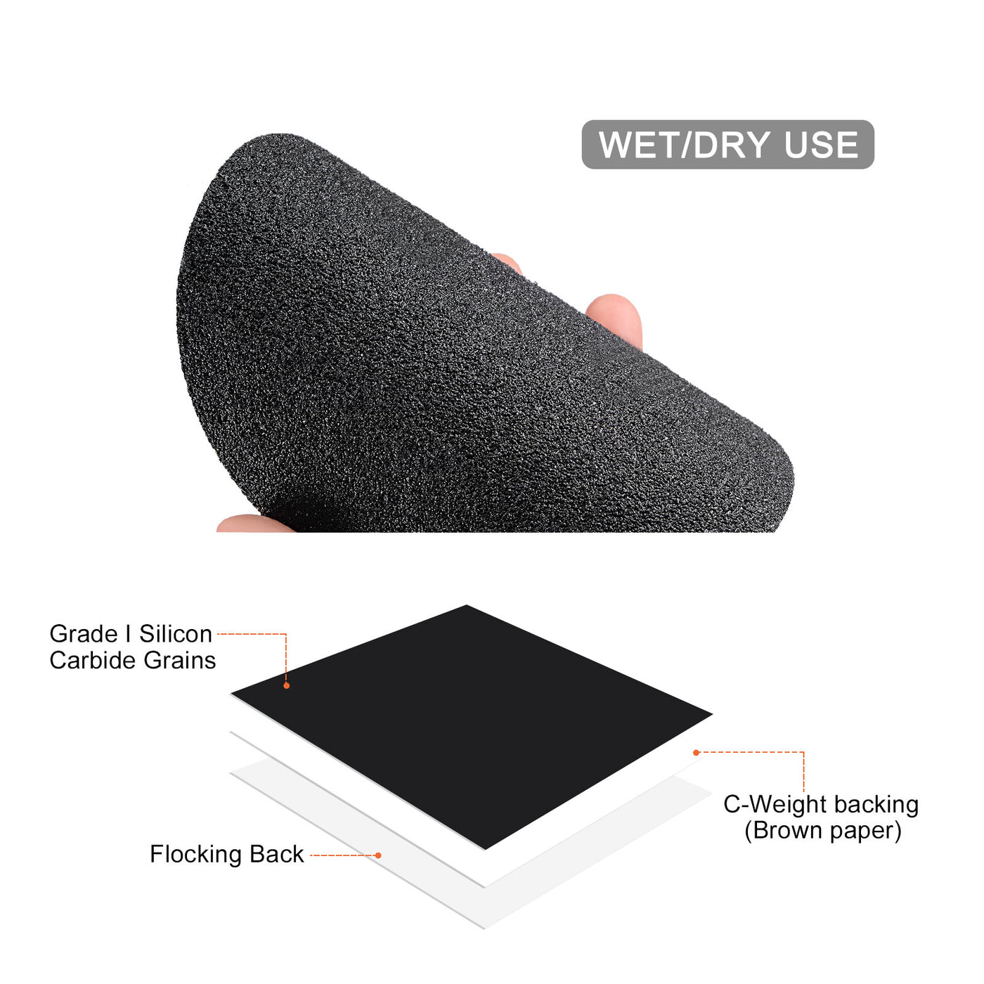 Harfington Sanding Disc Hook and Loop Wet Dry Usable Silicon Carbide