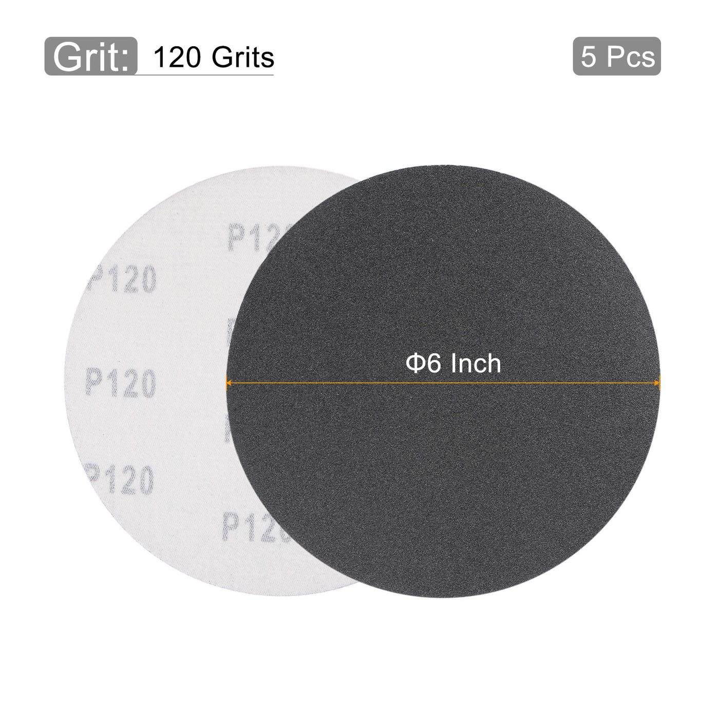 Harfington 6 inch Hook and Loop Silicon Carbide Sanding Disc