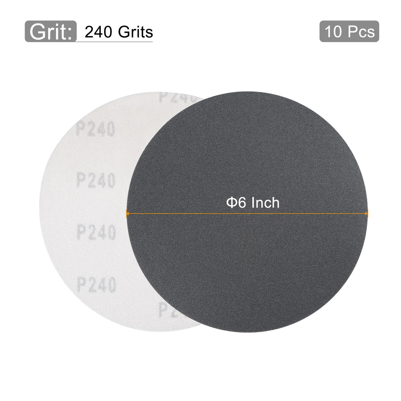 Harfington Black 6 inch Round Hook and Loop Carbide C Sanding Disc