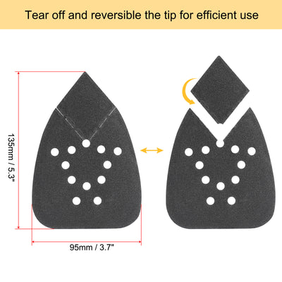 Harfington 12 holes 8 inch Hook Loop Reversible Tip Sandpapers