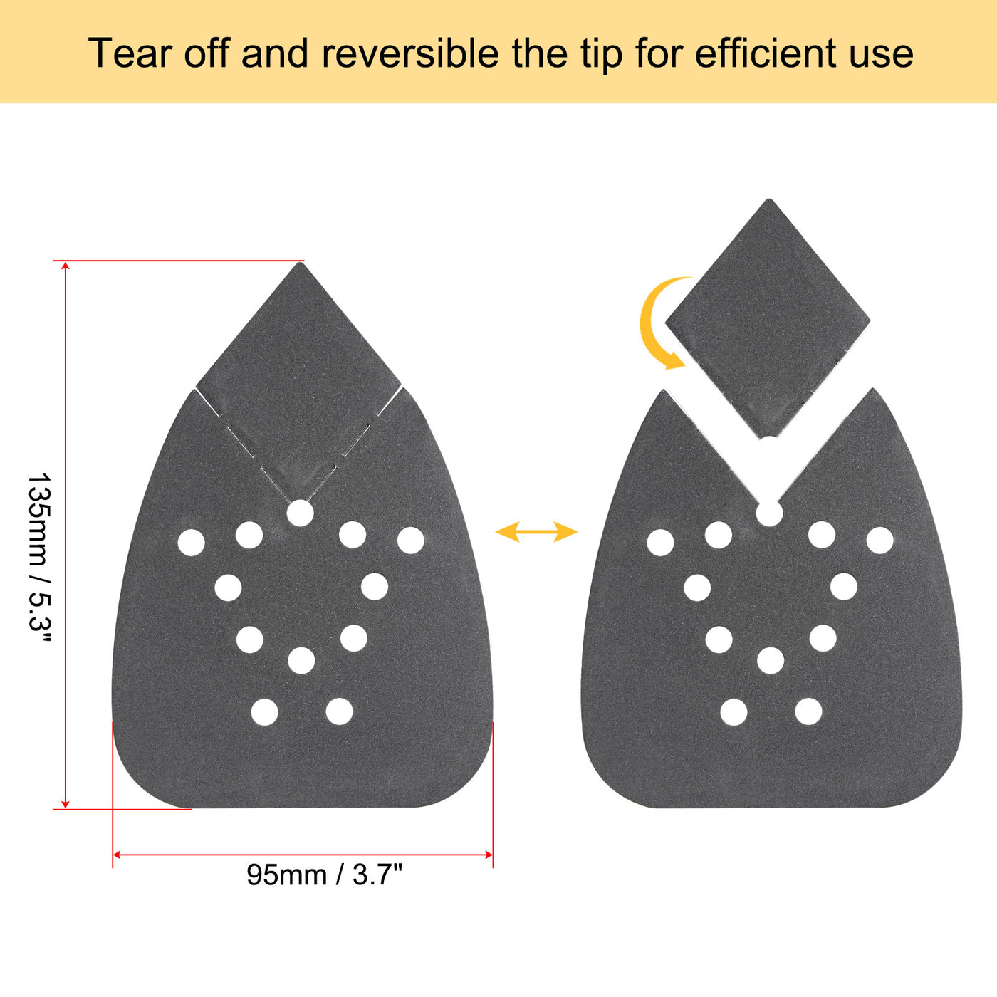 Harfington Detail Sandpapers Hook Loop Pads Reversible Tip
