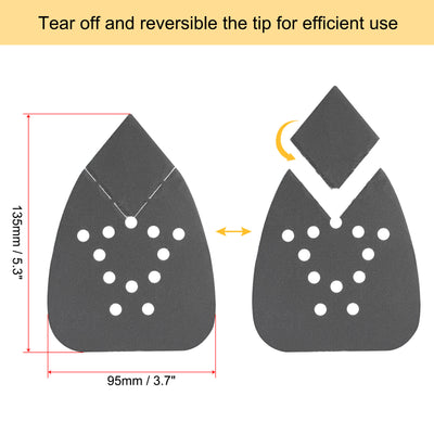 Harfington 12 holes 8 inch Hook Loop Reversible Tip Sandpapers