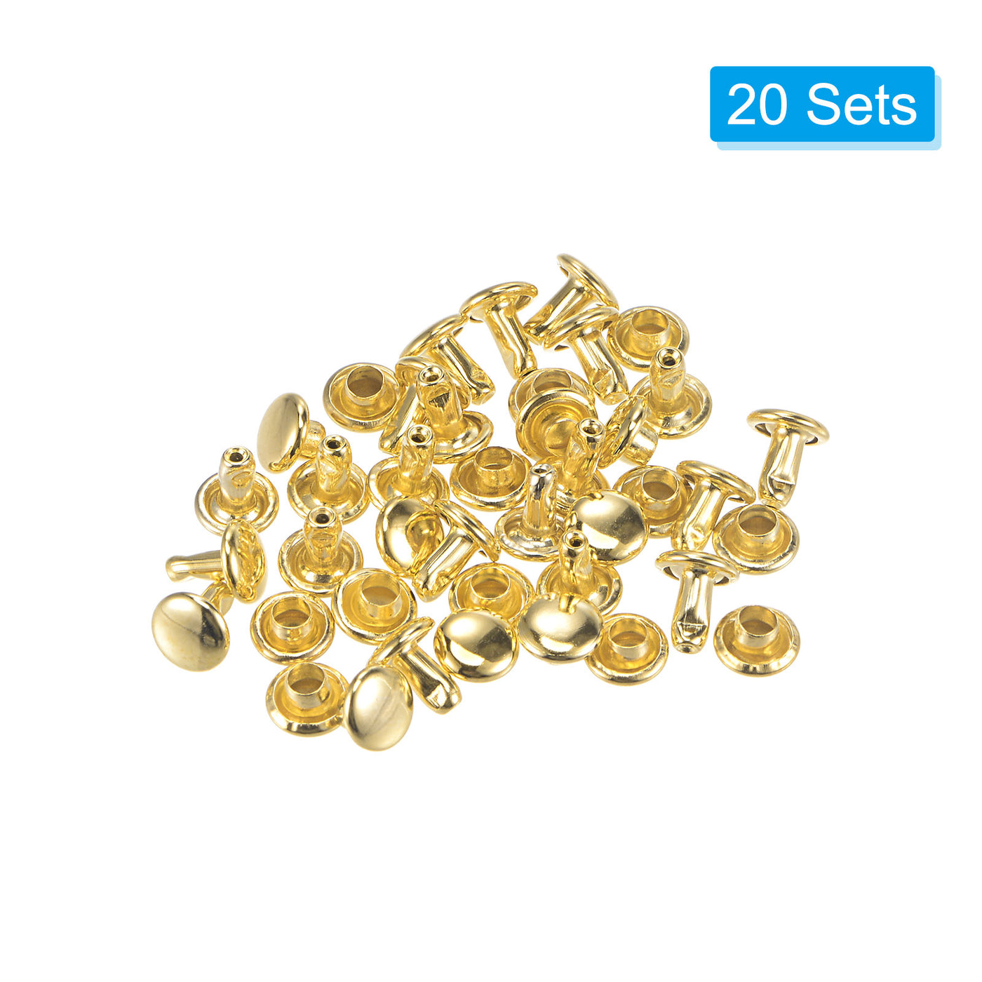 Harfington Leather Rivets Double Cap Brass Rivet Leather Studs