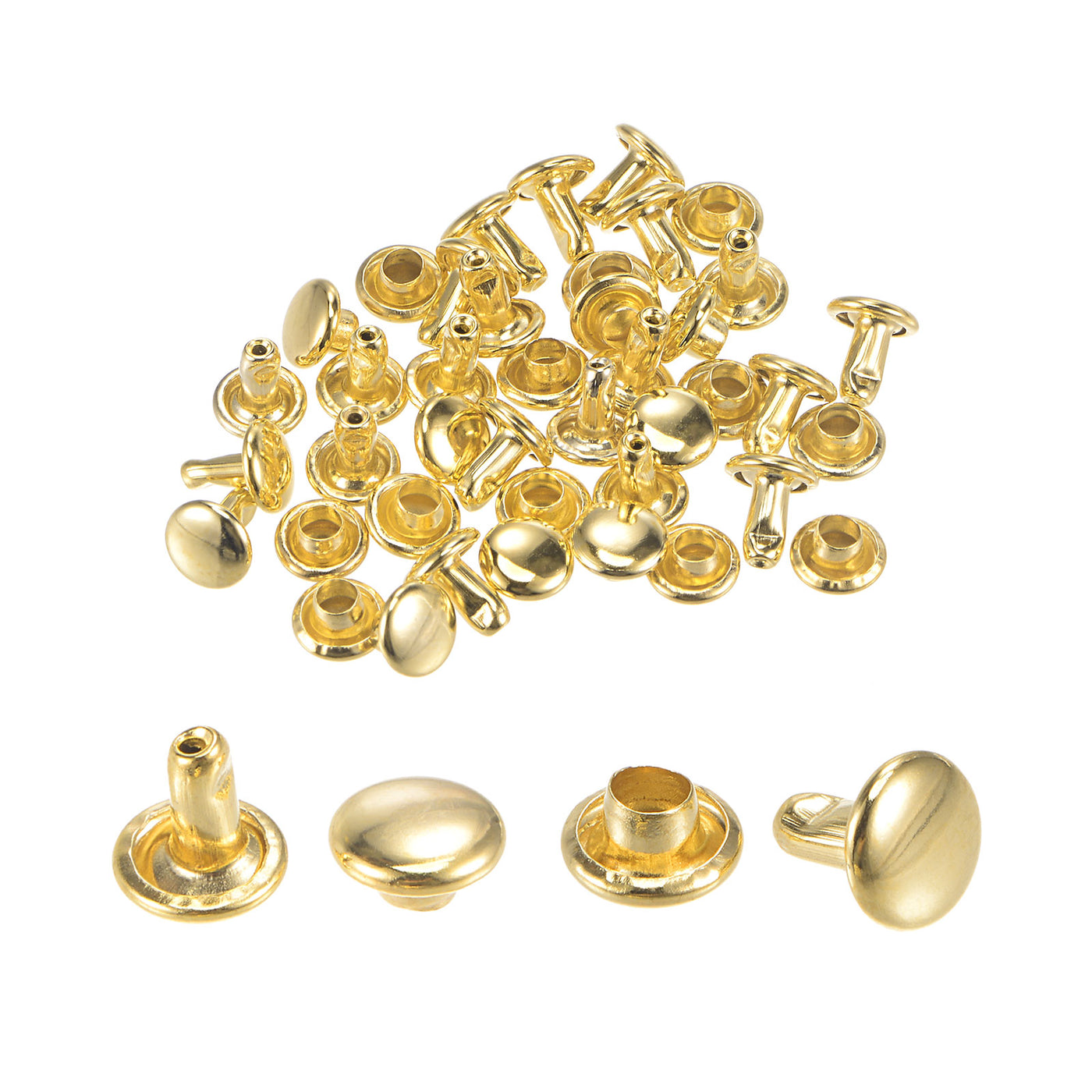 Harfington Leather Rivets Double Cap Brass Rivet Leather Studs