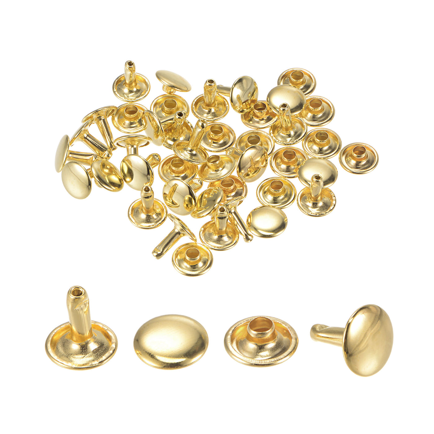 Harfington Leather Rivets Double Cap Brass Rivet Leather Studs