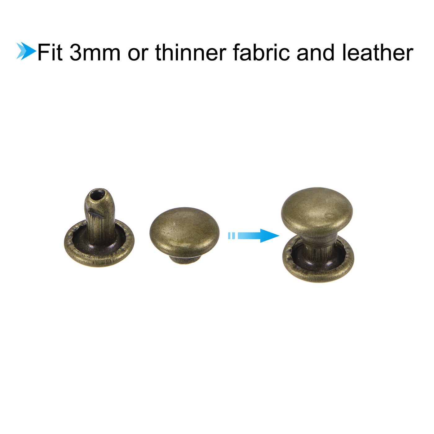 Harfington Leather Rivets Double Cap Brass Rivet Leather Studs