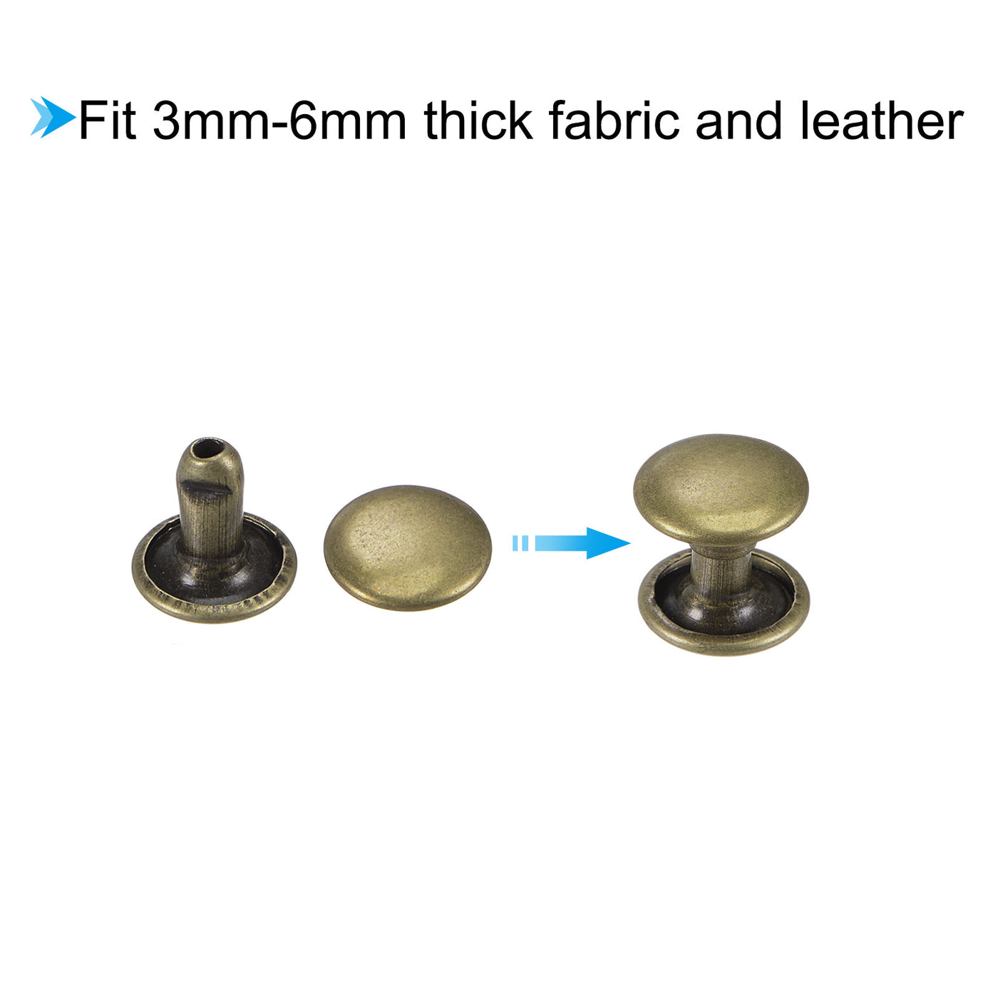 Harfington Leather Rivets Double Cap Brass Rivet Leather Studs