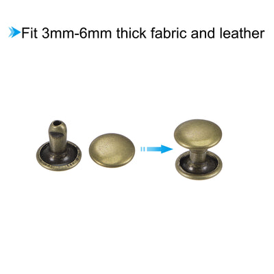 Harfington Leather Rivets Double Cap Brass Rivet Leather Studs