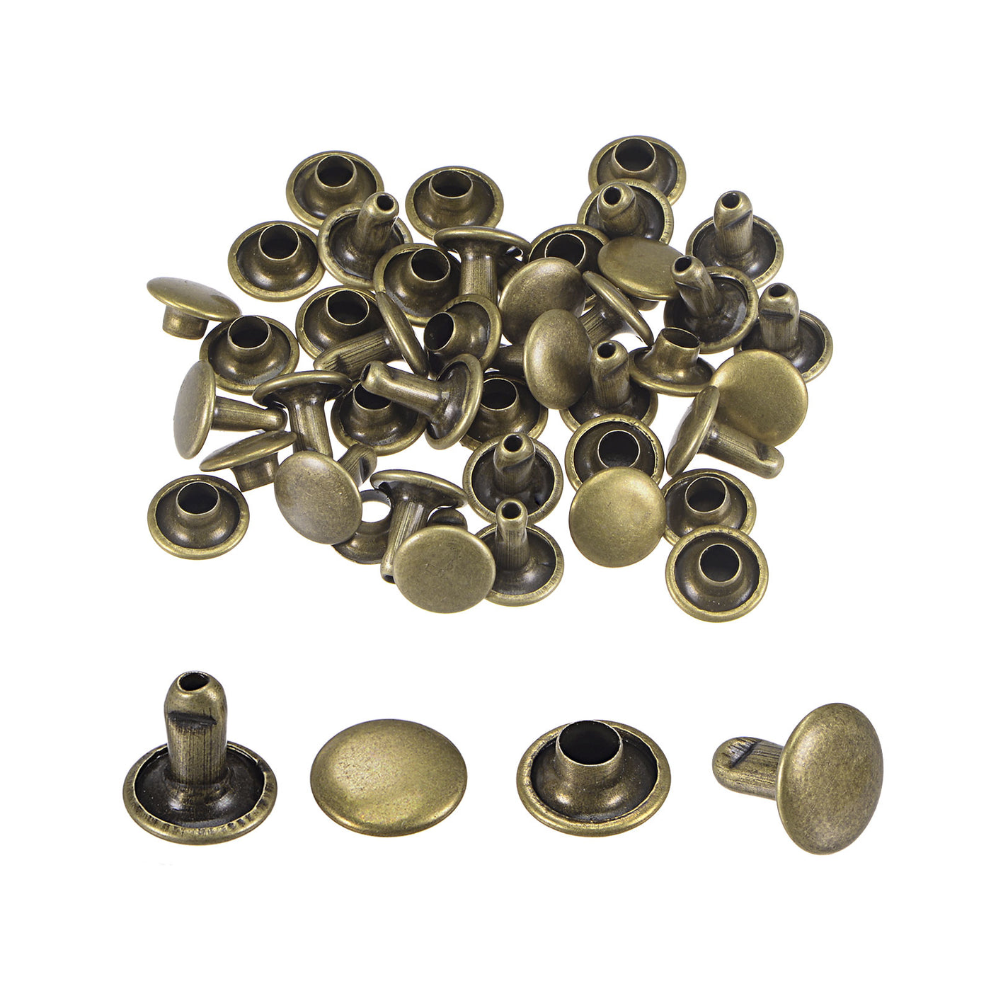 Harfington Leather Rivets Double Cap Brass Rivet Leather Studs