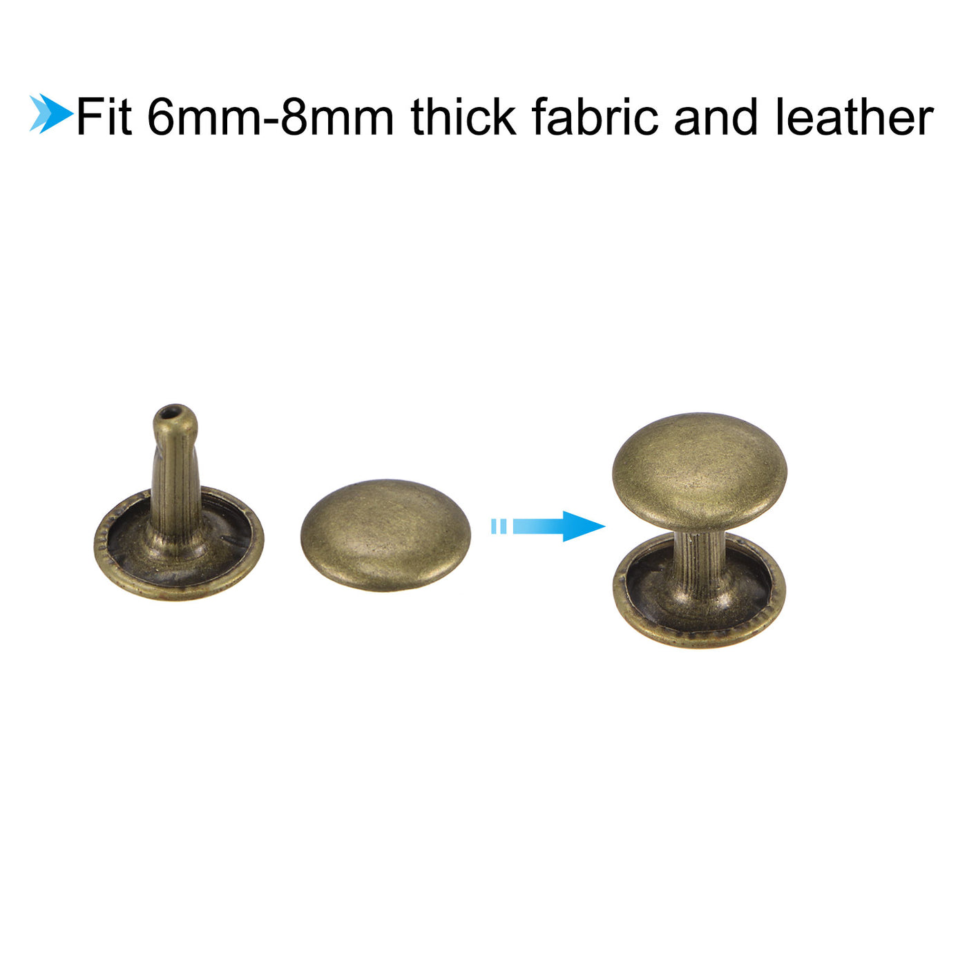 Harfington Leather Rivets Double Cap Brass Rivet Leather Studs