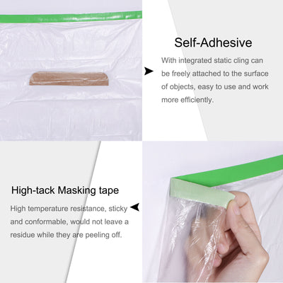 Harfington Pre-Taped Masking Film with High-Tack Painters Tape