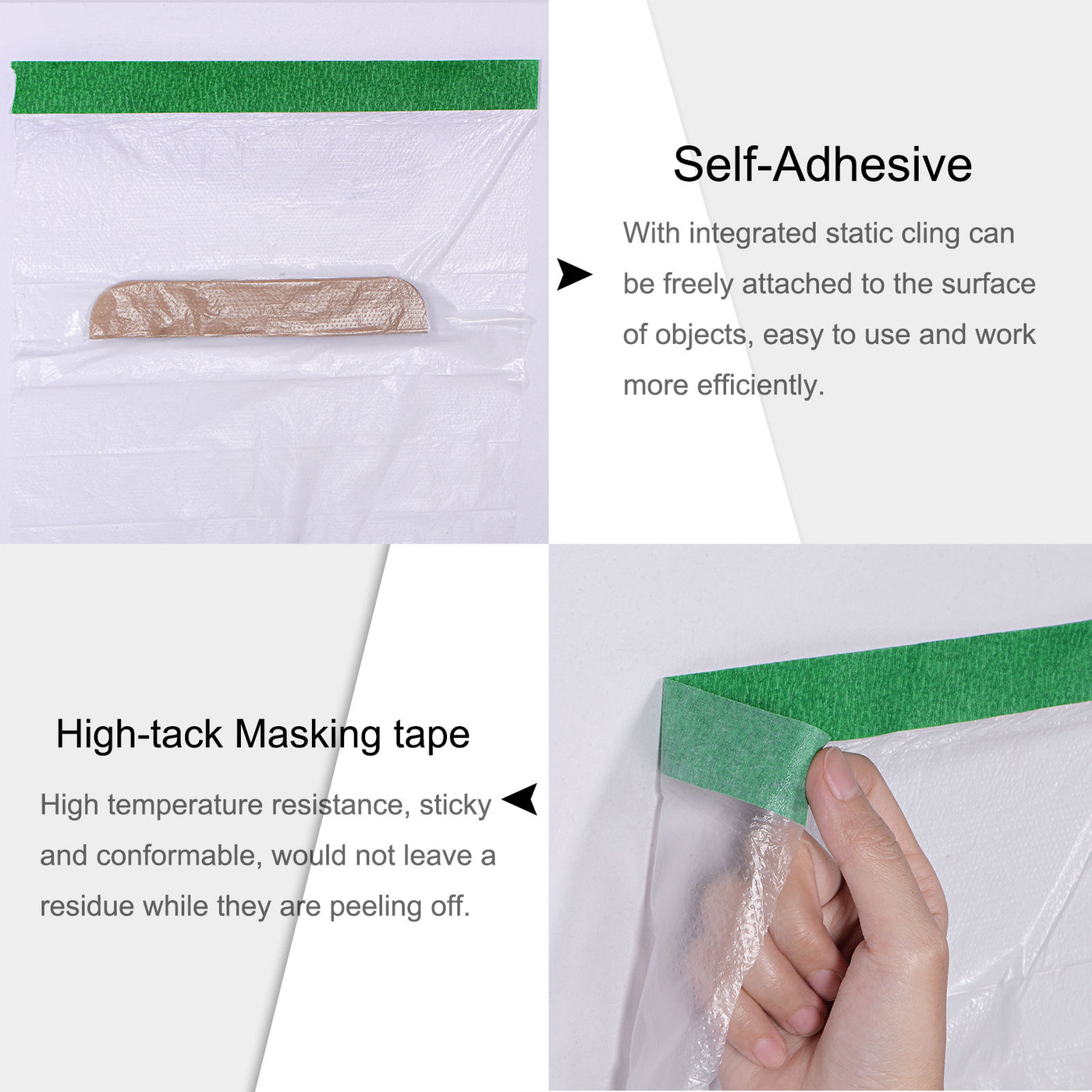 Harfington Pre-Taped Masking Film High-Tack Painters Tape