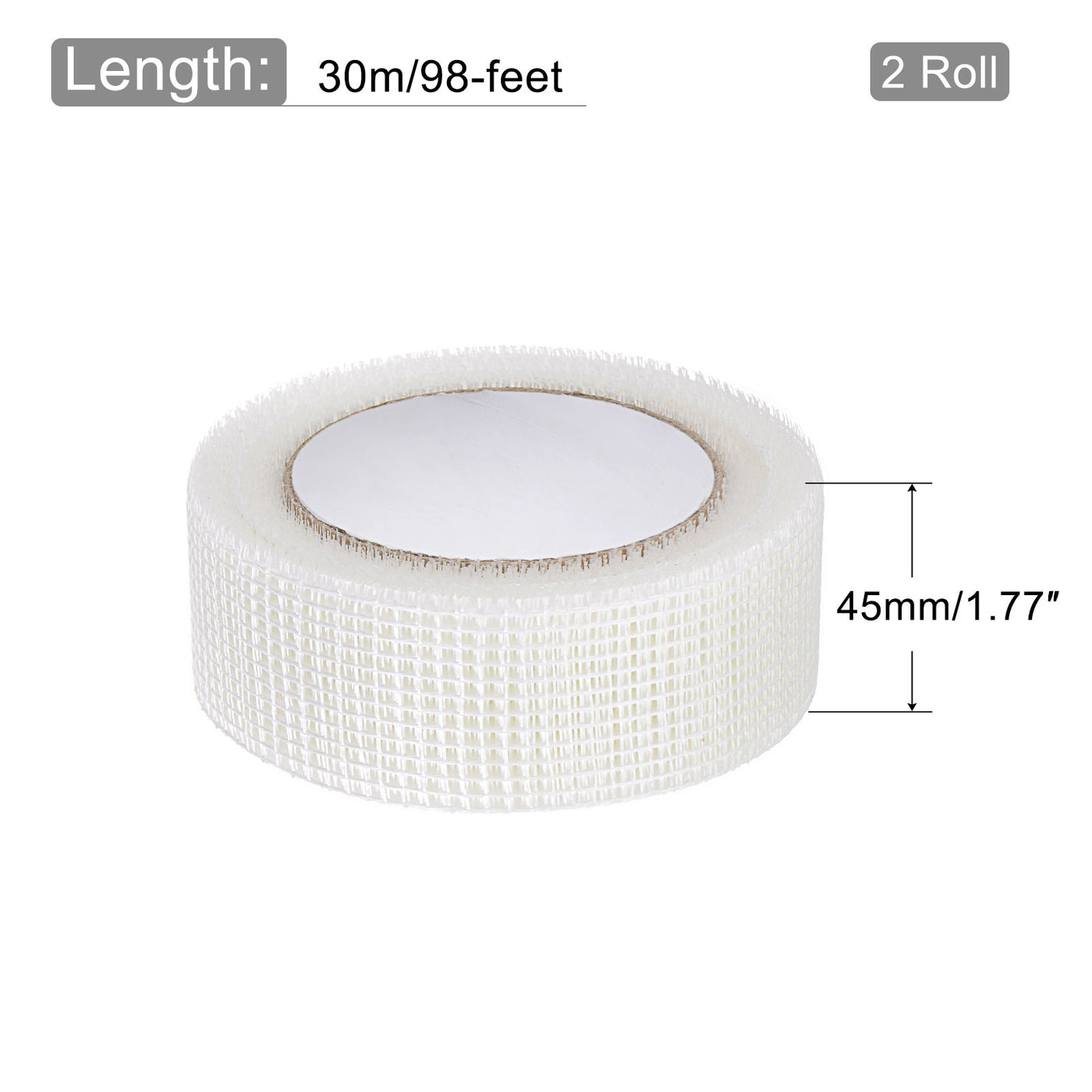 Harfington Drywall Joint Tape Self-Adhesive Fiberglass 1.8-inch x 98-feet, 2.8mm Mesh 2Pcs