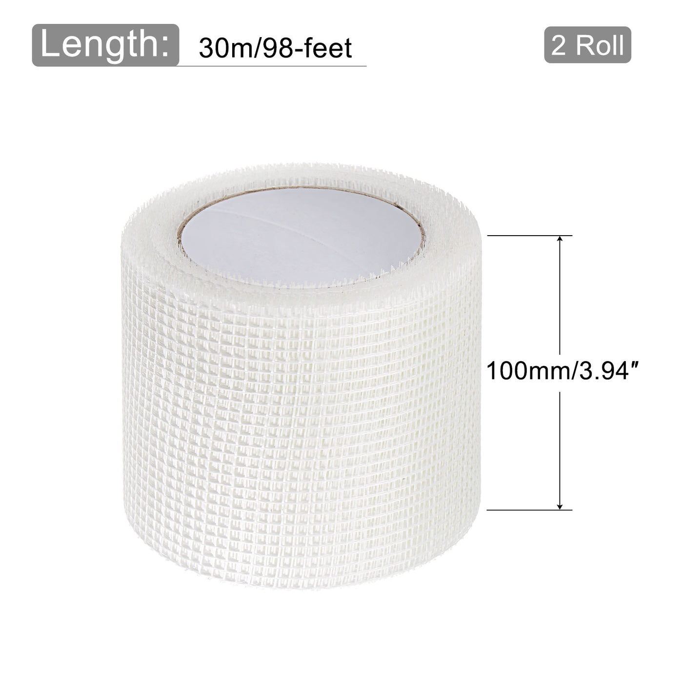 Harfington Drywall Joint Tape Self-Adhesive Fiberglass 3.9-inch x 98-feet, 2.8mm Mesh 2Pcs