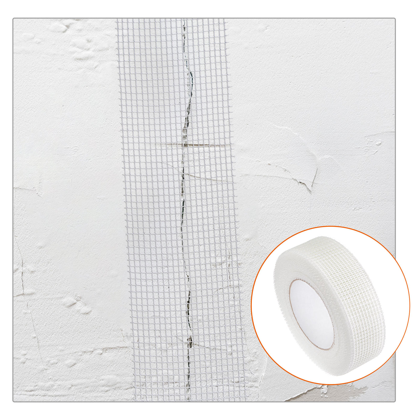 Harfington Drywall Joint Tape Self-Adhesive Fiberglass 1.8-inch x 164-feet, 2.8mm Mesh 2Pcs