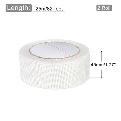 Harfington Drywall Joint Tape Self-Adhesive Fiberglass 1.8-inch x 82-feet, 2mm Mesh 2Pcs