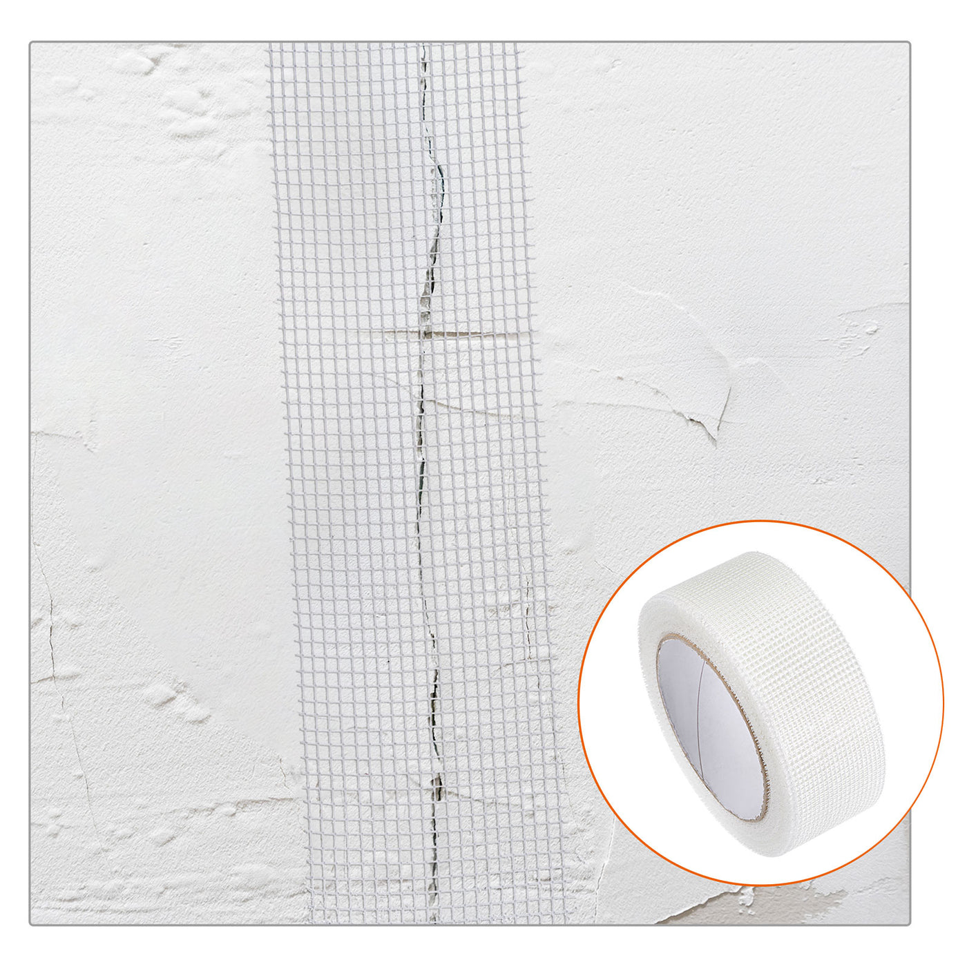 Harfington Drywall Joint Tape Self-Adhesive Fiberglass 1.8-inch x 82-feet, 2mm Mesh 2Pcs