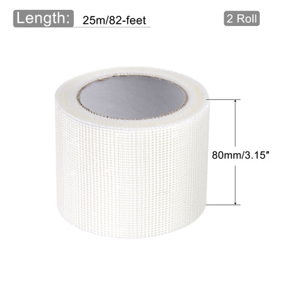 Harfington Drywall Joint Tape Self-Adhesive Fiberglass 3.2-inch x 82-feet, 2mm Mesh 2Pcs