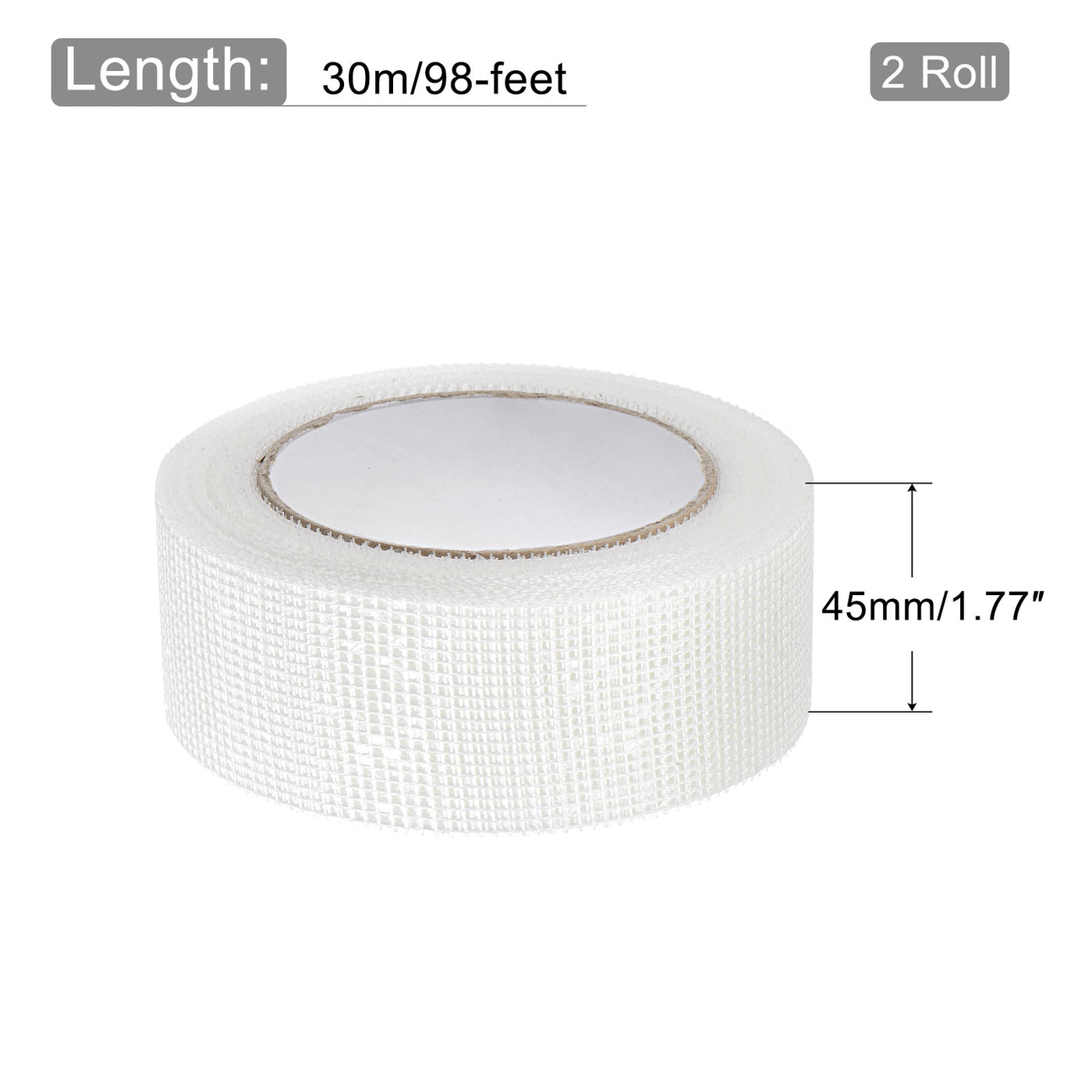 Harfington Drywall Joint Tape Self-Adhesive Fiberglass 1.8-inch x 98-feet, 2mm Mesh 2Pcs