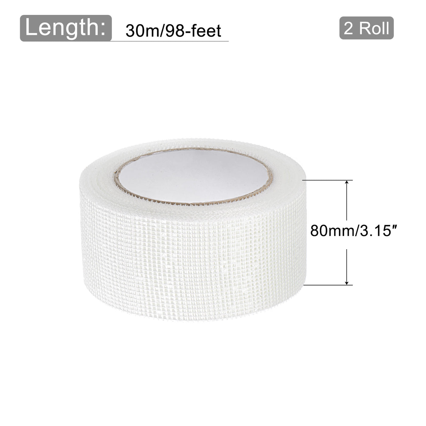 Harfington Drywall Joint Tape Self-Adhesive Fiberglass 3.2-inch x 98-feet, 2mm Mesh 2Pcs