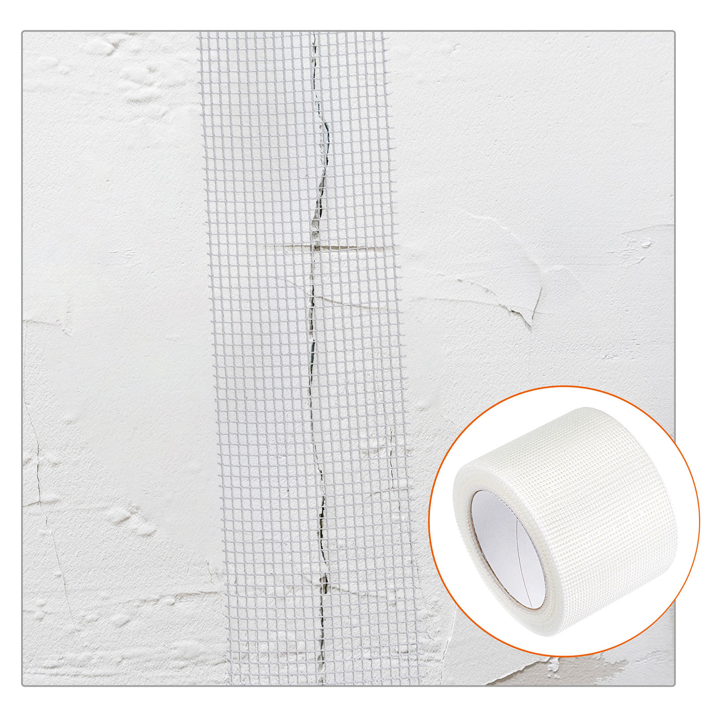 Harfington Drywall Joint Tape Self-Adhesive Fiberglass 3.5-inch x 98-feet, 2mm Mesh 2Pcs