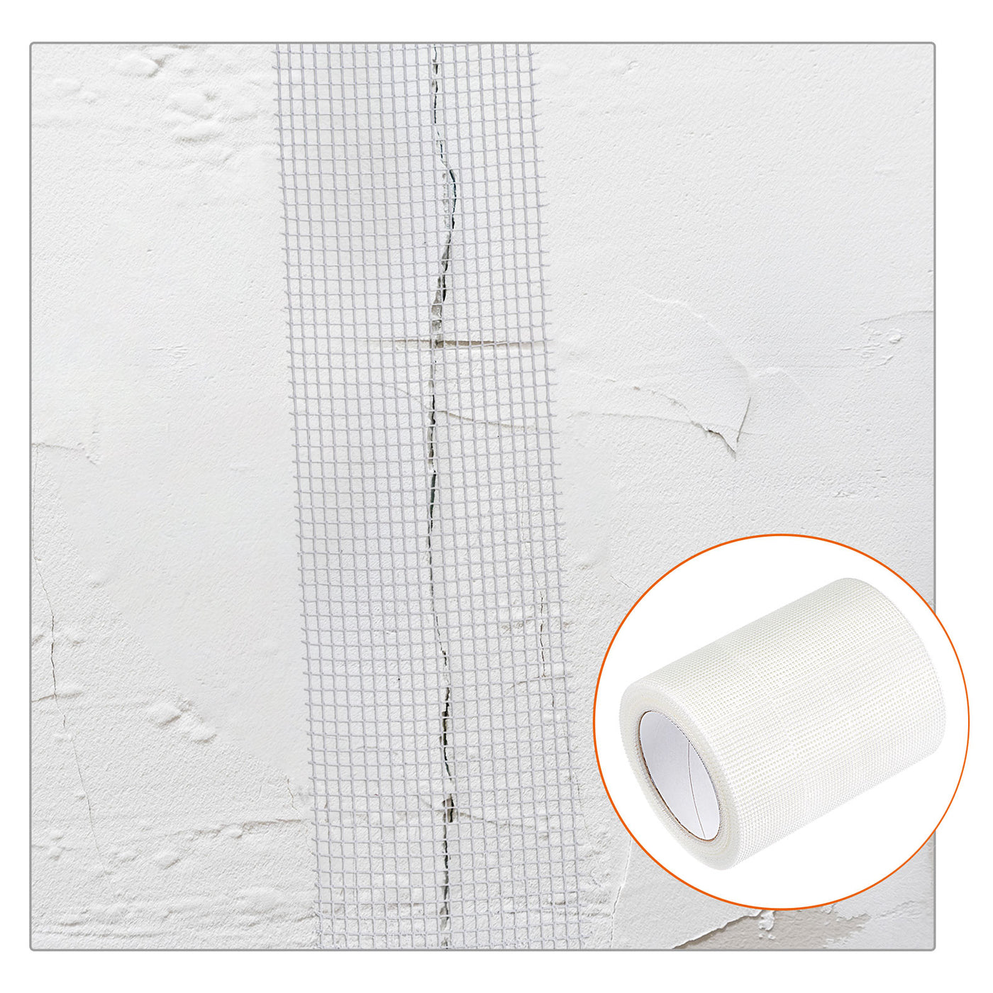 Harfington Drywall Joint Tape Self-Adhesive Fiberglass 7.9-inch x 98-feet, 2mm Mesh 2Pcs