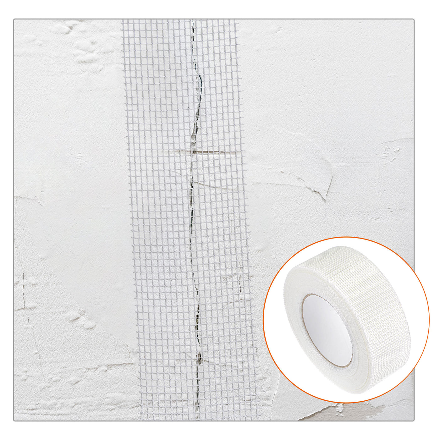 Harfington Drywall Joint Tape Self-Adhesive Fiberglass 2-inch x 164-feet, 2mm Mesh 2Pcs