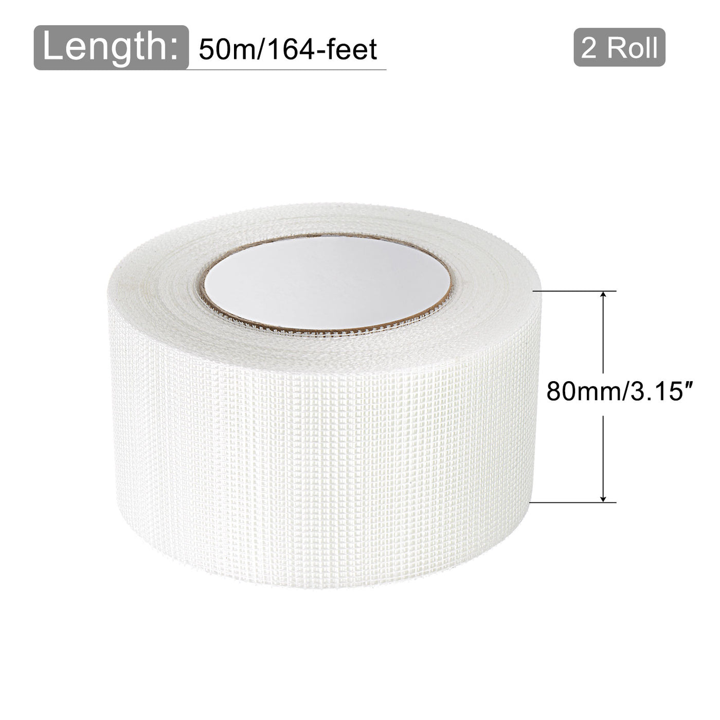 Harfington Drywall Joint Tape Self-Adhesive Fiberglass 3.2-inch x 164-feet, 2mm Mesh 2Pcs