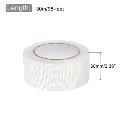 Harfington Drywall Joint Tape Self-Adhesive Fiberglass 2.4-inch x 98-feet, 2mm Mesh