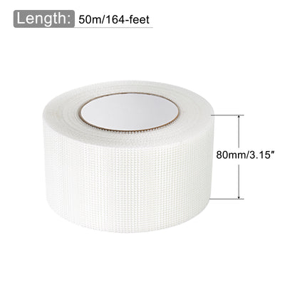 Harfington Drywall Joint Tape Self-Adhesive Fiberglass 3.2-inch x 164-feet, 2mm Mesh