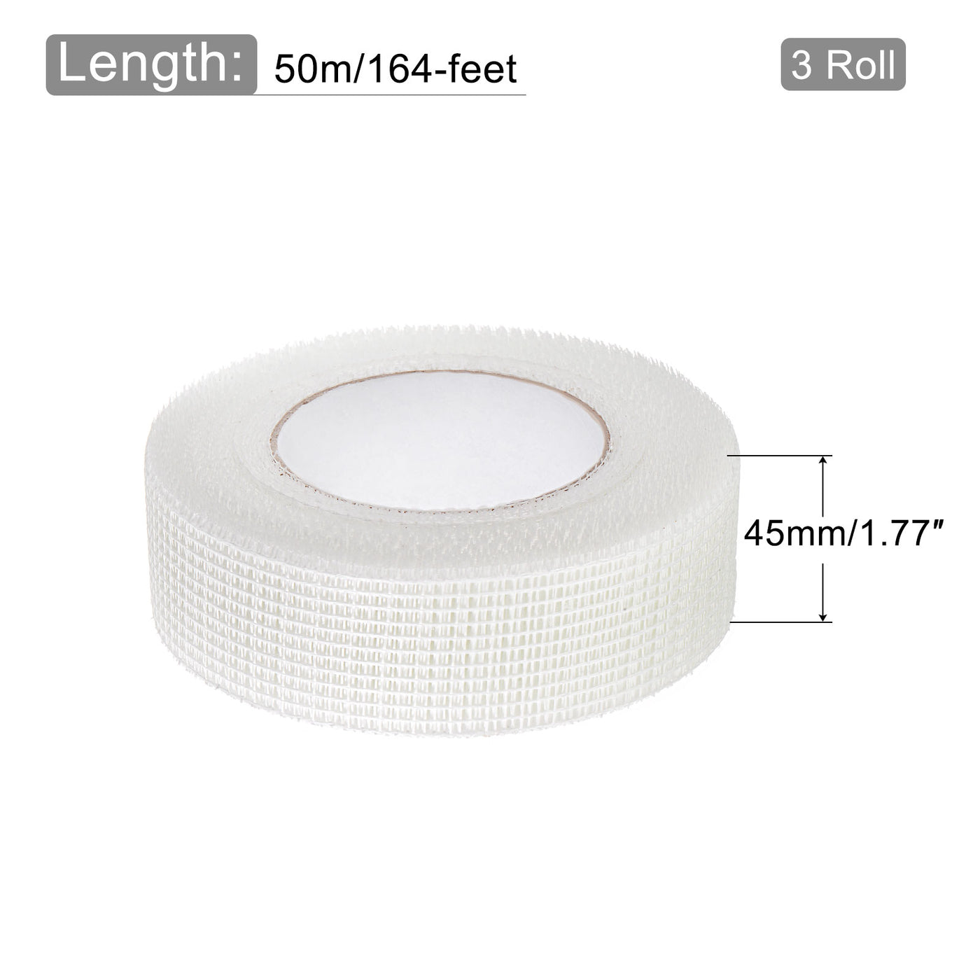 Harfington Drywall Joint Tape Self-Adhesive Fiberglass 1.8-inch x 164-feet, 2.8mm Mesh 3Pcs