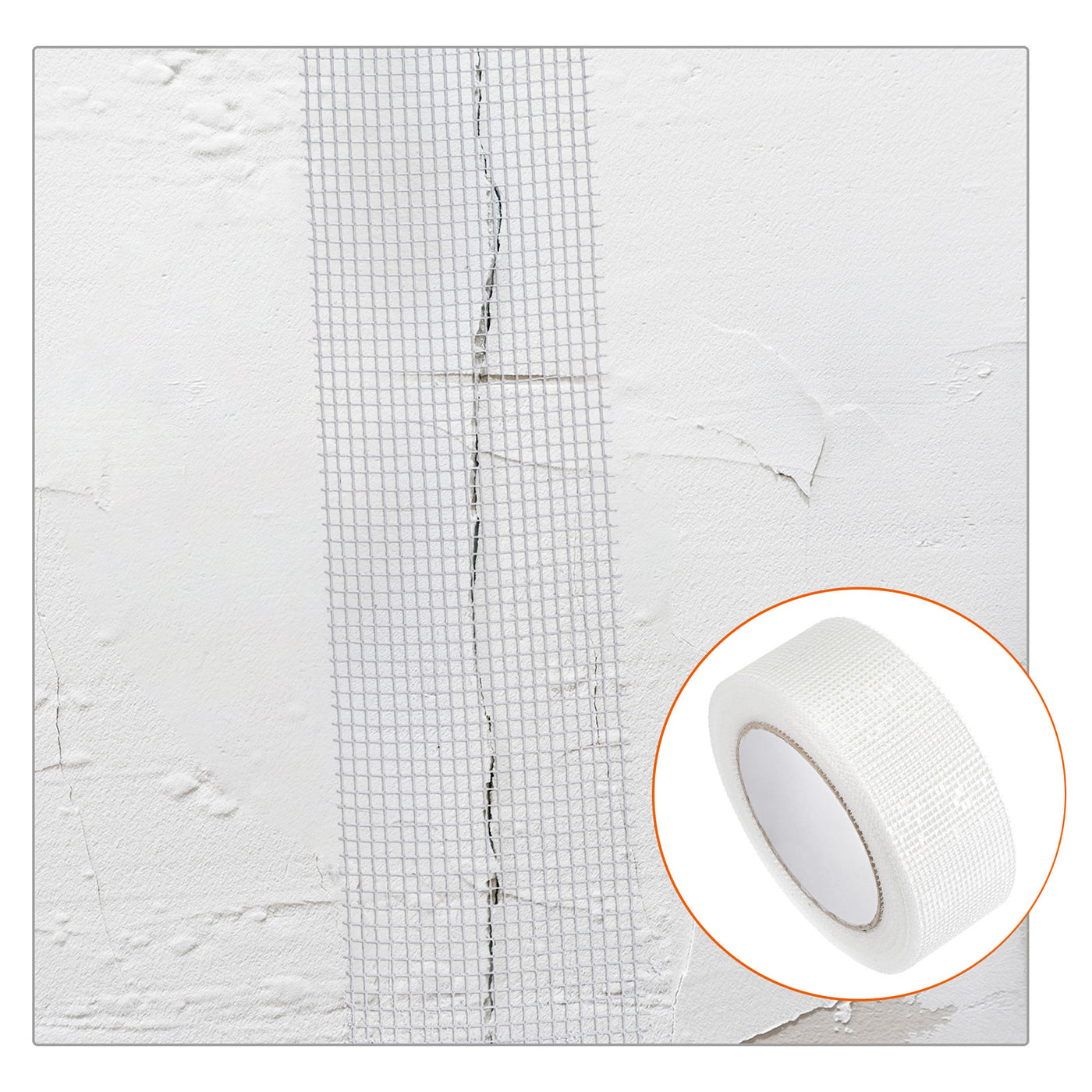 Harfington Drywall Joint Tape Self-Adhesive Fiberglass 1.8-inch x 98-feet, 2mm Mesh 3Pcs
