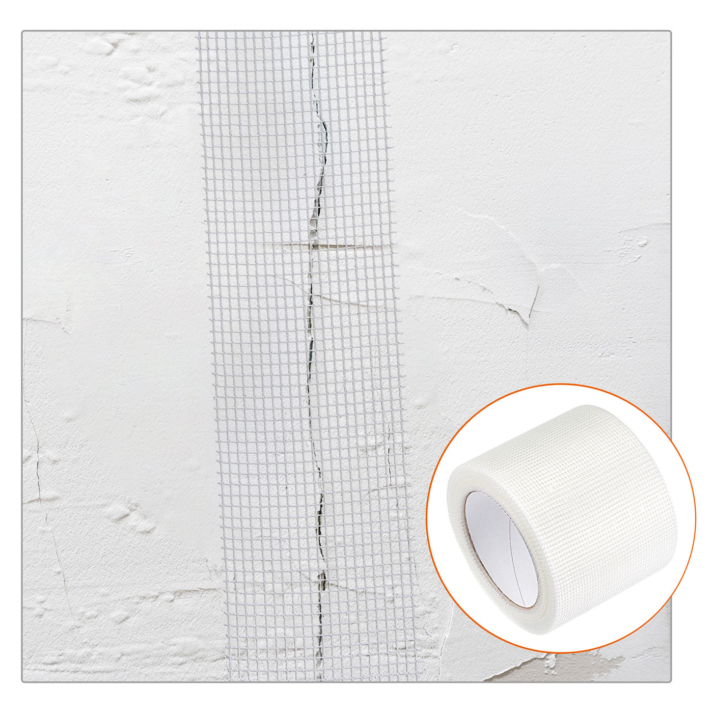 Harfington Drywall Joint Tape Self-Adhesive Fiberglass 3.9-inch x 98-feet, 2mm Mesh 3Pcs