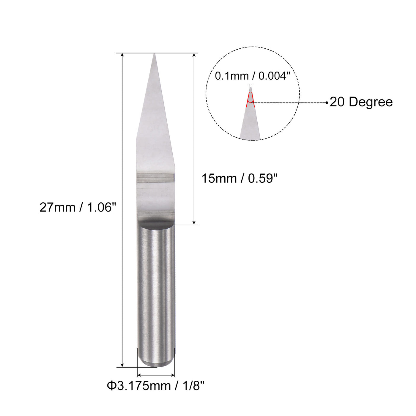 Harfington Solid Carbide Wood Engraving CNC Router Bit Carving Tool